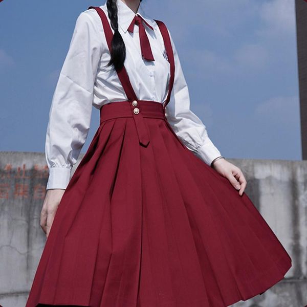 clothing sets women japanese cute girl jk preppy style high school a-line pleated brace strap skirt class sailor uniform student cloths, White
clothing sets women japanese cute girl jk preppy style high school a-line pleated brace strap skirt class sailor uniform student cloths, White
