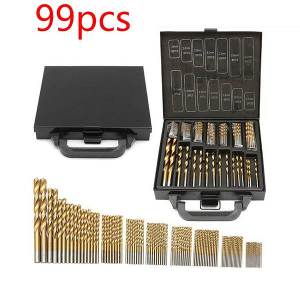 99pcs twist drill iron box 99 sets of high speed steel titanium-plated hole cutter plate bit professional bits
99pcs twist drill iron box 99 sets of high speed steel titanium-plated hole cutter plate bit professional bits
