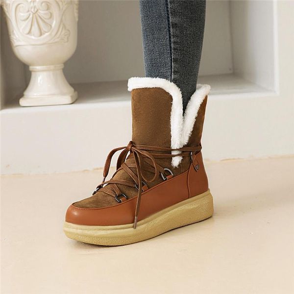 boots soft fur women winter keep warm quality mid-calf snow ladies lace-up comfortable booties chaussures femme, Black
boots soft fur women winter keep warm quality mid-calf snow ladies lace-up comfortable booties chaussures femme, Black