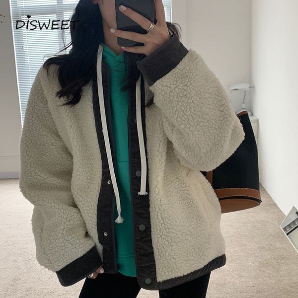 pant lamb wool corduroy stitching woman korean long-sleeved loose o-neck padded women winter slim warm women's jacket, Black;white
pant lamb wool corduroy stitching woman korean long-sleeved loose o-neck padded women winter slim warm women's jacket, Black;white