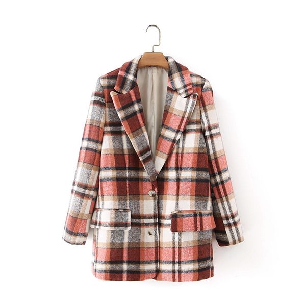 vintage woman red plaid base blazer coat spring fashion office ladies soft button outwear female casual pocket jackets 210515, White;black
vintage woman red plaid base blazer coat spring fashion office ladies soft button outwear female casual pocket jackets 210515, White;black