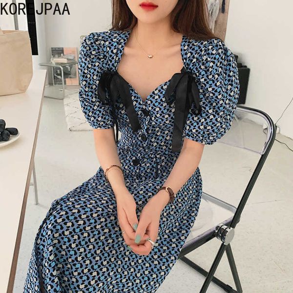 korejpaa women dress summer korea temperament print deep v-neck bow decoration floral single-breasted bubble sleeve dresses 210526, Black;gray
korejpaa women dress summer korea temperament print deep v-neck bow decoration floral single-breasted bubble sleeve dresses 210526, Black;gray