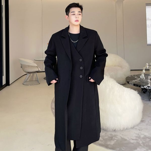 chic niche design double placket loose long coat 2021 new temperament windbreaker men's trench coat long sleeve, Tan;black
chic niche design double placket loose long coat 2021 new temperament windbreaker men's trench coat long sleeve, Tan;black