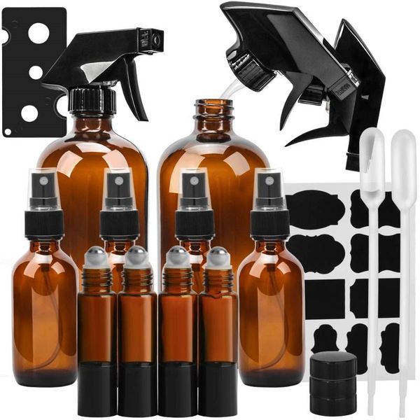 hip glass spray bottle amber bottles set refillable container for essential oils, cleaning or storage & jars
hip glass spray bottle amber bottles set refillable container for essential oils, cleaning or storage & jars