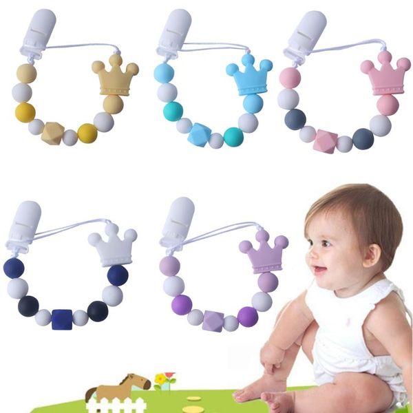 pacifiers# diy food grade baby pacifier chains silicone teethers handmade crown shape candy color clip teether toy for born
pacifiers# diy food grade baby pacifier chains silicone teethers handmade crown shape candy color clip teether toy for born
