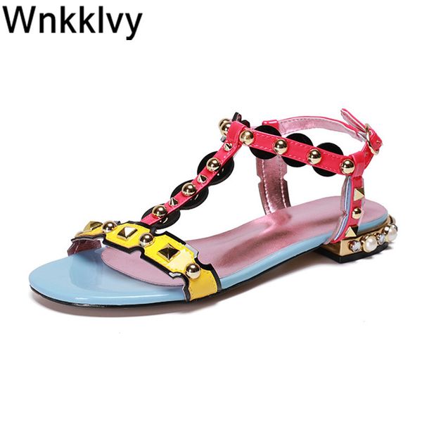 beach summer shoes gladiator sandalias mujer beading pearl flat heel bohemian style rivet holiday sandals women, Black
beach summer shoes gladiator sandalias mujer beading pearl flat heel bohemian style rivet holiday sandals women, Black