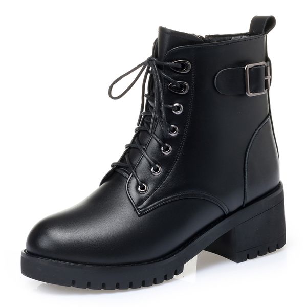 natural wool snow boots non-slip women genuine leather ankle boots lace up zip med heels platform boots winter shoes 35-42, Black
natural wool snow boots non-slip women genuine leather ankle boots lace up zip med heels platform boots winter shoes 35-42, Black