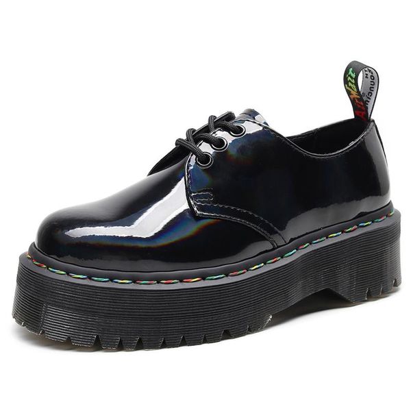 boots leather round toe lace-up casual women's boots, fashion thick-soled heightened short shallow mouth all-match, Black
boots leather round toe lace-up casual women's boots, fashion thick-soled heightened short shallow mouth all-match, Black