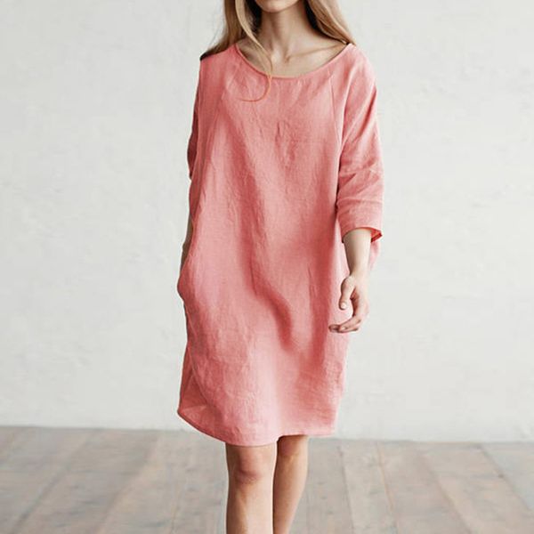 linen women dresses half sleeve o neck pockets loose casual ladies dress plus size fashion vintage beach solid clothes 210518, Black;gray
linen women dresses half sleeve o neck pockets loose casual ladies dress plus size fashion vintage beach solid clothes 210518, Black;gray