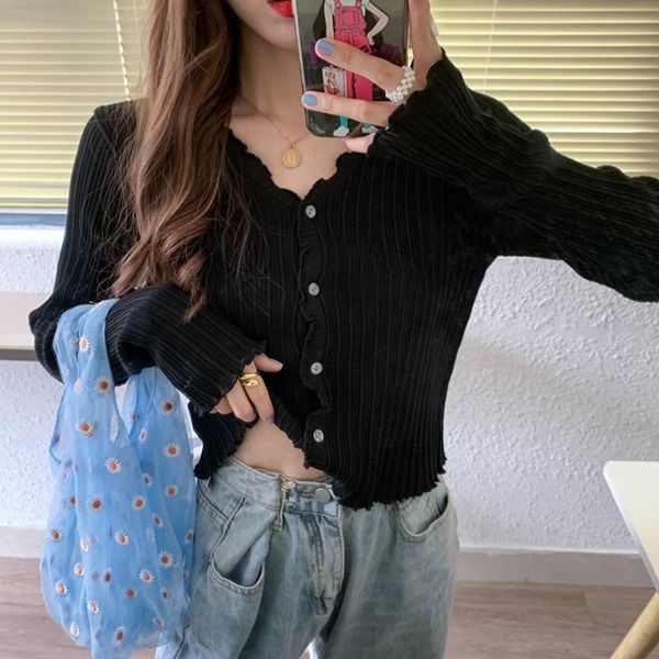 women's knits & tees 2021 women v-neck knitted casual ruched short sweaters cardigans lady knitting soft thin summer cardigan outwear f, White
women's knits & tees 2021 women v-neck knitted casual ruched short sweaters cardigans lady knitting soft thin summer cardigan outwear f, White