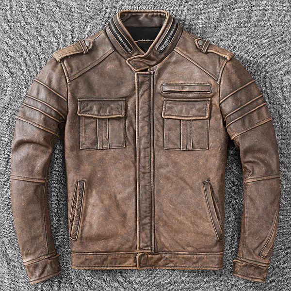 men's leather & faux new men cowhide coat genuine jacket vintage style man motorcycle biker clothes v8jo b1mz gsk9, Black
men's leather & faux new men cowhide coat genuine jacket vintage style man motorcycle biker clothes v8jo b1mz gsk9, Black
