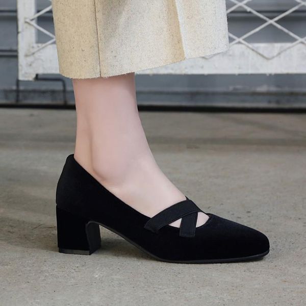 square med heel shoes women flock cross-tied pumps elastic shallow casual comfort shoe female 2021 spring plus size dress, Black
square med heel shoes women flock cross-tied pumps elastic shallow casual comfort shoe female 2021 spring plus size dress, Black