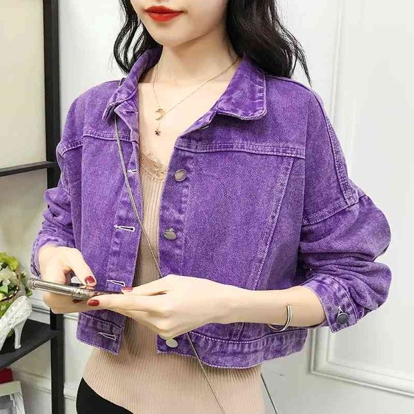 women's jackets korean cropped denim women spring autumn casual loose high waist jean street long sleeve short outerwear mj6n, Black;brown
women's jackets korean cropped denim women spring autumn casual loose high waist jean street long sleeve short outerwear mj6n, Black;brown