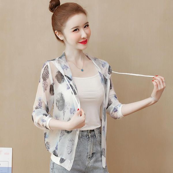 women's jackets hooded print chiffon blouse women spring/summer 2021 sunscreen cardigan jacket air conditioning small, Black;brown
women's jackets hooded print chiffon blouse women spring/summer 2021 sunscreen cardigan jacket air conditioning small, Black;brown