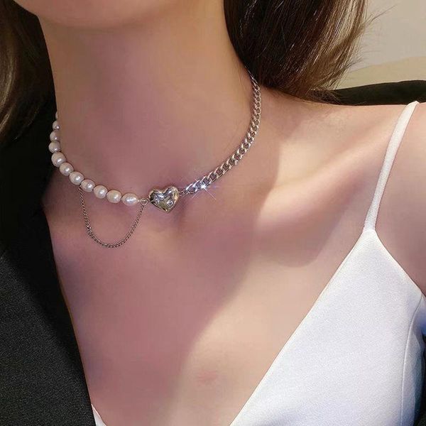 pendant necklaces heart pearl necklace asymmetry fashionable for women multilayer stars geometric choker party jewelry 2021 trend, Silver
pendant necklaces heart pearl necklace asymmetry fashionable for women multilayer stars geometric choker party jewelry 2021 trend, Silver