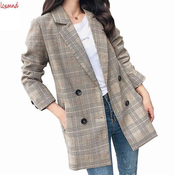 women's suits & blazers 2021 autumn and winter plaid korean jacket retro slim blazer long sleeve blaser feminino plus size coat tide, White;black
women's suits & blazers 2021 autumn and winter plaid korean jacket retro slim blazer long sleeve blaser feminino plus size coat tide, White;black