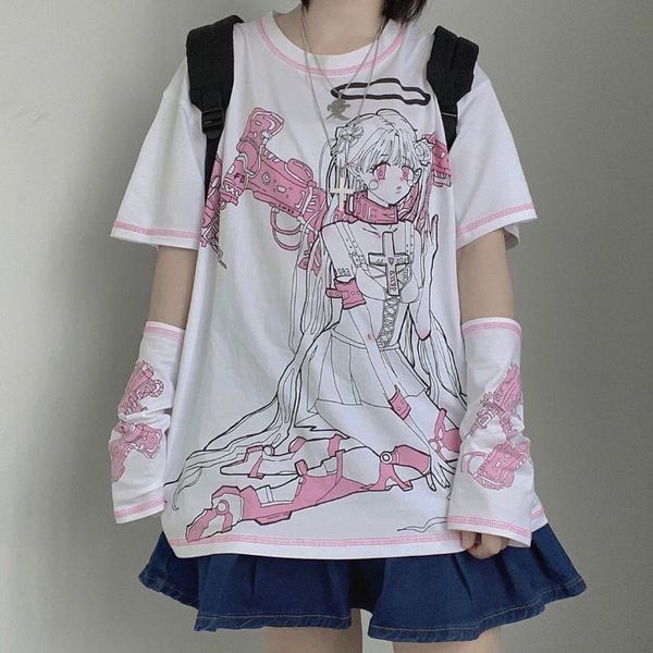 women's t-shirt summer kawaii tshirt women t shirt angel cage printing t-belt sleeves japanese two-dimensional mechanical short-sleeved, White
women's t-shirt summer kawaii tshirt women t shirt angel cage printing t-belt sleeves japanese two-dimensional mechanical short-sleeved, White