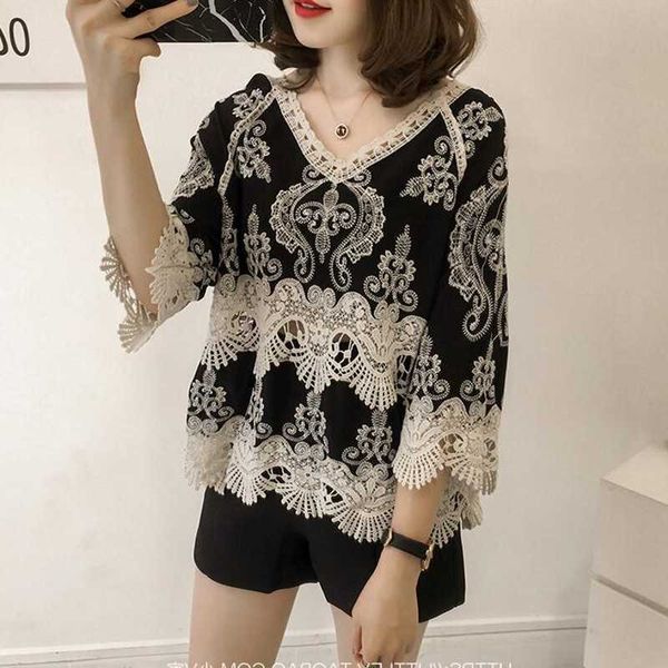 korean fashion lace shirts patchwork hollow out women blouse female casual ruffles crochet white blusa feminina 210601
korean fashion lace shirts patchwork hollow out women blouse female casual ruffles crochet white blusa feminina 210601