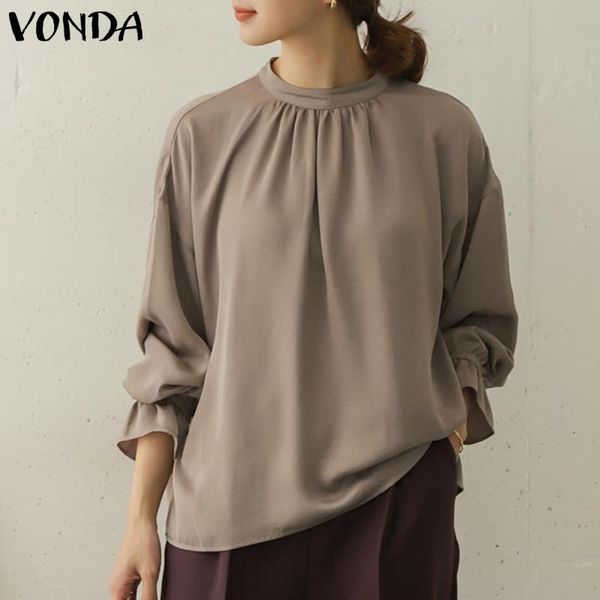 women long sleeve solid blouses 2021 vonda casual o neck retro shirts bohemian blusas plus size office s-5xl women's &, White
women long sleeve solid blouses 2021 vonda casual o neck retro shirts bohemian blusas plus size office s-5xl women's &, White