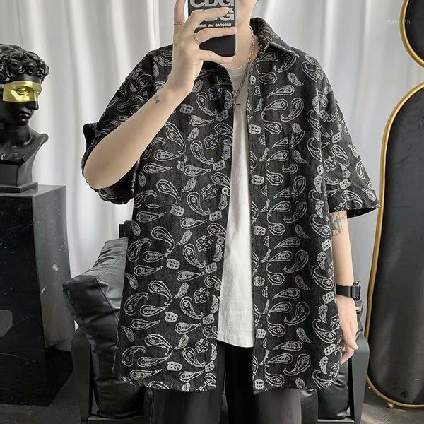 men's casual shirts woman harajuku style printing shirt 2021 men korean fashion streetwear loose short sleeve male, White;black
men's casual shirts woman harajuku style printing shirt 2021 men korean fashion streetwear loose short sleeve male, White;black