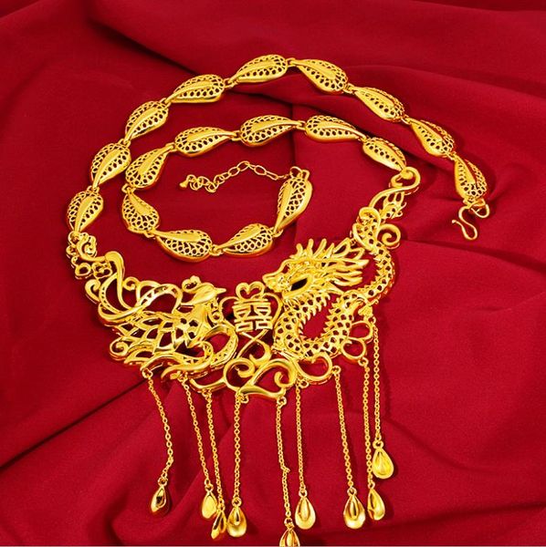 vintage dragon fenghuang wedding necklaces 24k gold plated necklace for women engagement jewelry pendant chain gift, Silver
vintage dragon fenghuang wedding necklaces 24k gold plated necklace for women engagement jewelry pendant chain gift, Silver