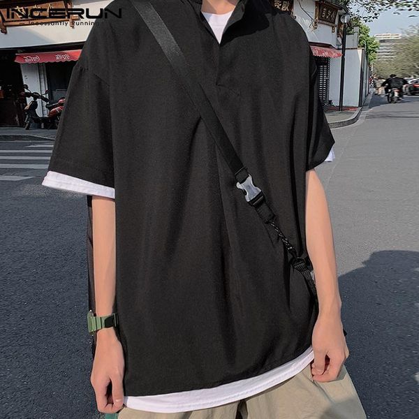 men's casual shirts 2021 fashion men shirt brand summer solid color short sleeve streetwear camisas stand collar korean clothing inceru, White;black
men's casual shirts 2021 fashion men shirt brand summer solid color short sleeve streetwear camisas stand collar korean clothing inceru, White;black