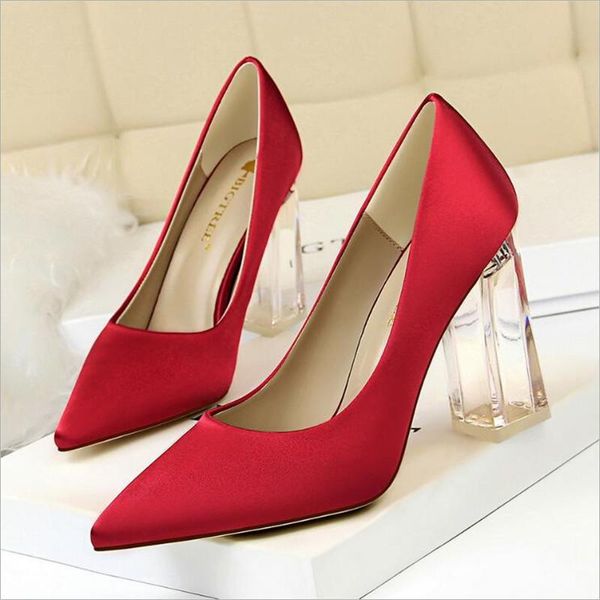 dress shoes large size 34-43 woman pumps transparent pu heel wedding women's concise silk shallow high heels female office, Black
dress shoes large size 34-43 woman pumps transparent pu heel wedding women's concise silk shallow high heels female office, Black