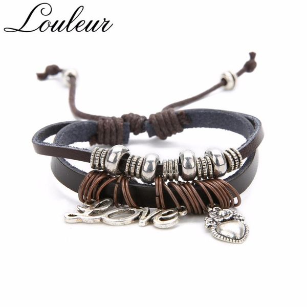 charm bracelets louleur love pendant leather heart alloy retro bracelet wristband bangles man jewelry adjustable valentine's day gifts, Golden;silver
charm bracelets louleur love pendant leather heart alloy retro bracelet wristband bangles man jewelry adjustable valentine's day gifts, Golden;silver