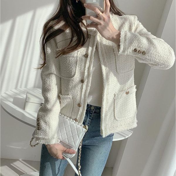 women's suits & blazers cbafu vintage slim women blazer long sleeve o neck tweed suit coat short jacket wool outwear white dark gray au, White;black
women's suits & blazers cbafu vintage slim women blazer long sleeve o neck tweed suit coat short jacket wool outwear white dark gray au, White;black