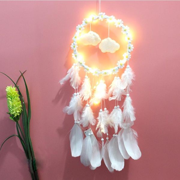 feather daisy cloud dreamcatcher handmade led light dream catchers wall hanging pendant tassel home baby room decor decorative objects & fig
feather daisy cloud dreamcatcher handmade led light dream catchers wall hanging pendant tassel home baby room decor decorative objects & fig