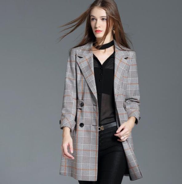 women's trench coats european spring autumn ladies coat plaid suit women long sleeves womens casaco feminino female overcoat woman 4xl, Tan;black
women's trench coats european spring autumn ladies coat plaid suit women long sleeves womens casaco feminino female overcoat woman 4xl, Tan;black