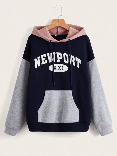 plus colorblock letter graphic kangaroo pocket drop shoulder drawstring thermal hoodie h4ve#, Black
plus colorblock letter graphic kangaroo pocket drop shoulder drawstring thermal hoodie h4ve#, Black