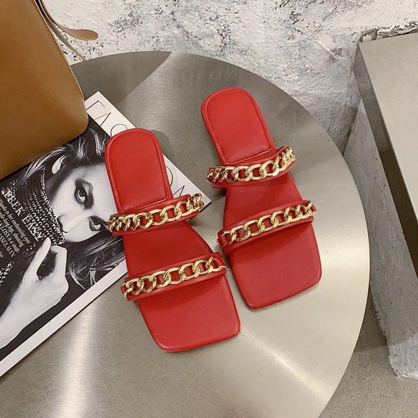 2021 summer new slides women's flat sandals fashion chain open toe slippers outdoor solid color casual shoes pantuflas mujer, Black
2021 summer new slides women's flat sandals fashion chain open toe slippers outdoor solid color casual shoes pantuflas mujer, Black