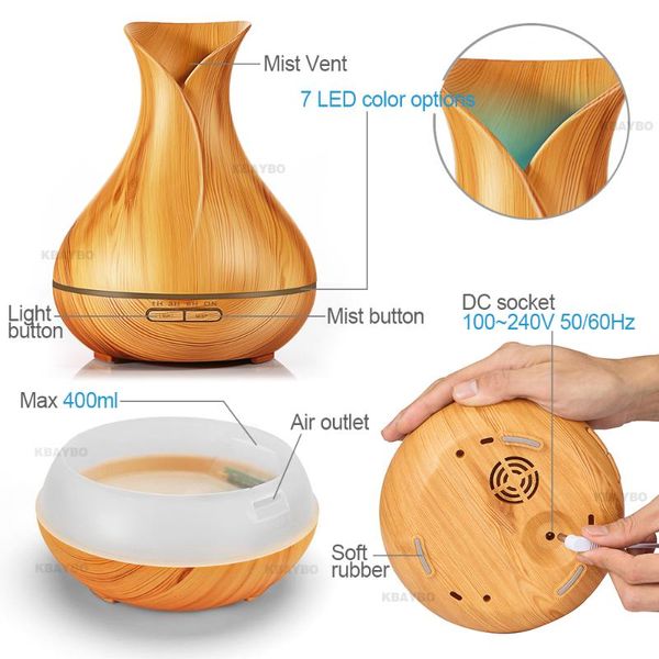 humidifiers k wood grain electric led lights aroma diffuser air humidifier essential oil ultrasonic with 400ml
humidifiers k wood grain electric led lights aroma diffuser air humidifier essential oil ultrasonic with 400ml