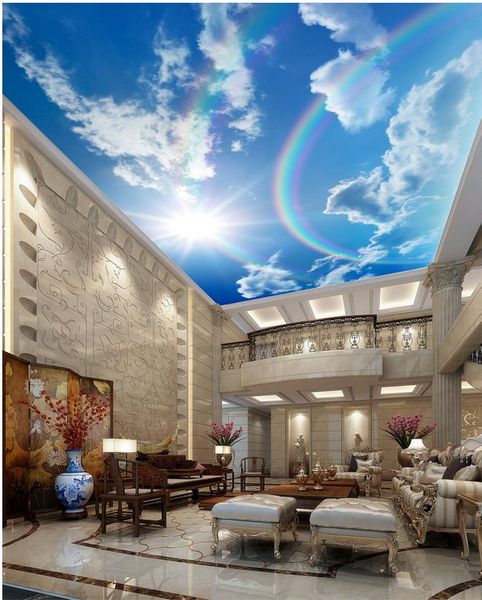 customized rainbow blue sky ceiling mural 3d murals wallpaper for living room wallpapers
customized rainbow blue sky ceiling mural 3d murals wallpaper for living room wallpapers