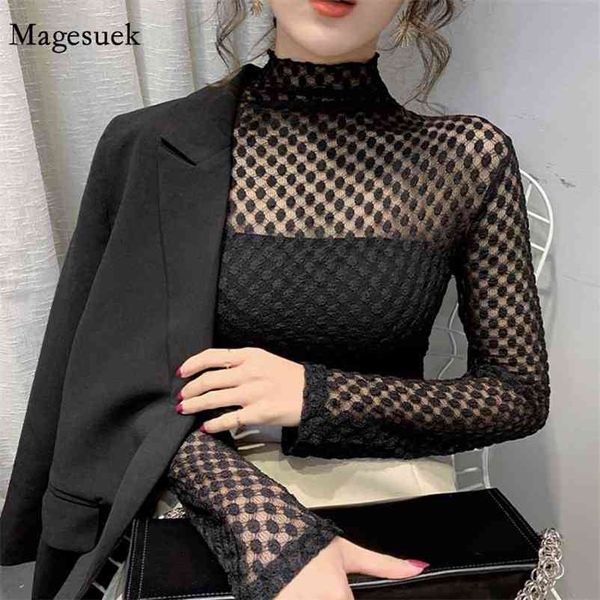 lace autumn and winter bottoming shirt women turtleneck blouse dot mesh high elasticity 11437 210518, White
lace autumn and winter bottoming shirt women turtleneck blouse dot mesh high elasticity 11437 210518, White