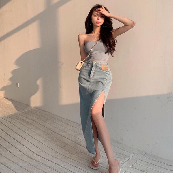 skirts light split jean women's summer show thin tall waist word in a satchel hip of the skirt, Black
skirts light split jean women's summer show thin tall waist word in a satchel hip of the skirt, Black