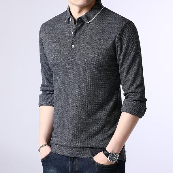 men's t-shirts lapel long-sleeved t shirt men business solid color tees 2021 autumn and winter clothes w2126-1218, White;black
men's t-shirts lapel long-sleeved t shirt men business solid color tees 2021 autumn and winter clothes w2126-1218, White;black
