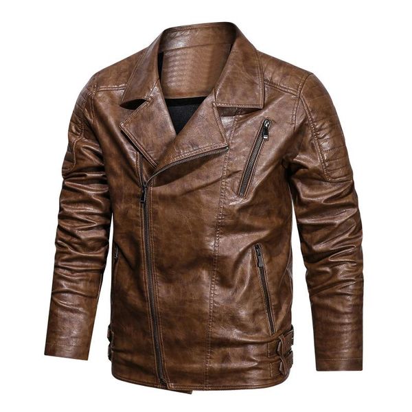 men's leather & faux 2022 foreign trade fashion slim jacket multi-pocket plus velvet thick motorcycle, Black
men's leather & faux 2022 foreign trade fashion slim jacket multi-pocket plus velvet thick motorcycle, Black