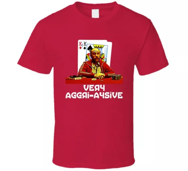 very aggri-aysive teddy rounders poker movie fan t shirt, White;black