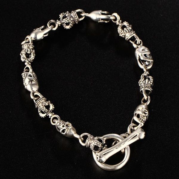 charm bracelets real 925 sterling silver skull crown bracelet for men women skeleton thai cool fine jewelry birthday gift, Golden;silver
charm bracelets real 925 sterling silver skull crown bracelet for men women skeleton thai cool fine jewelry birthday gift, Golden;silver
