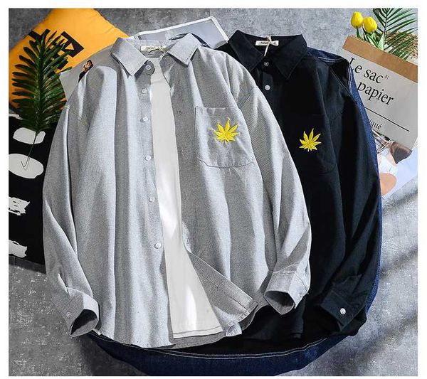 laamei white men blouse long sleeve cotton leaves embroidery male casual button design turn down collar shirt men's shirts, White;black
laamei white men blouse long sleeve cotton leaves embroidery male casual button design turn down collar shirt men's shirts, White;black