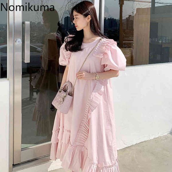 nomikuma korean chic dresses robe femme ruffle patchwork o neck short sleeve a line dresses female fashion vestidos mujer 210514, Black;gray
nomikuma korean chic dresses robe femme ruffle patchwork o neck short sleeve a line dresses female fashion vestidos mujer 210514, Black;gray