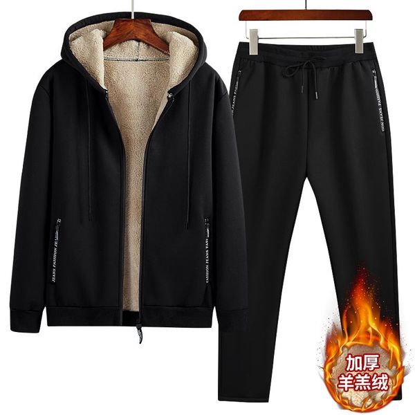men's tracksuits lamb wool suit winter plus velvet thick cardigan sweater sports zipper jacket, Gray
men's tracksuits lamb wool suit winter plus velvet thick cardigan sweater sports zipper jacket, Gray