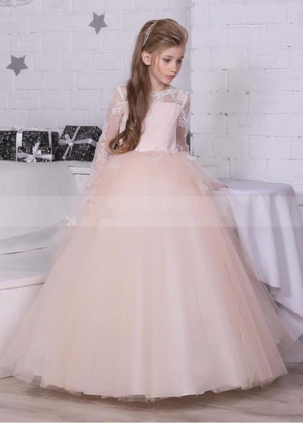 girl's dresses champagne lace tulle flower girl dress fluffy skirt o neck princess long sleeve first communion 1-14y, Red;yellow
girl's dresses champagne lace tulle flower girl dress fluffy skirt o neck princess long sleeve first communion 1-14y, Red;yellow