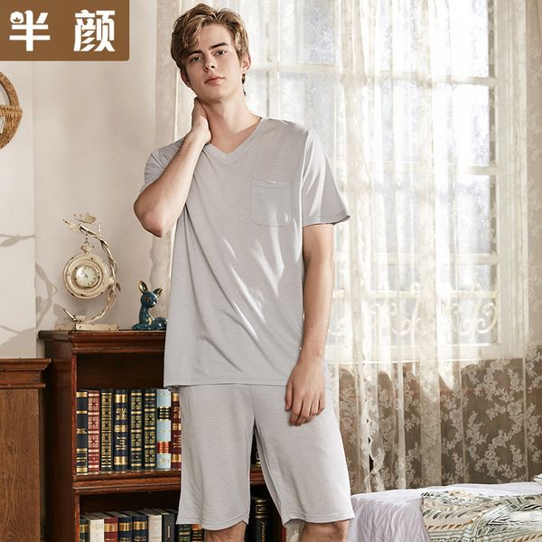 sleepwear fashion pajamas xiaxin ultra thin cool knitting pure color cotton hemp lovers v-neck short sleeve large men can wear home clothes, Black;brown
sleepwear fashion pajamas xiaxin ultra thin cool knitting pure color cotton hemp lovers v-neck short sleeve large men can wear home clothes, Black;brown