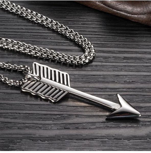 pendant necklaces stainless steel men pendants chain retro bow and arrow for boyfriend husband dad jewelry creativity gift wholesale, Silver
pendant necklaces stainless steel men pendants chain retro bow and arrow for boyfriend husband dad jewelry creativity gift wholesale, Silver