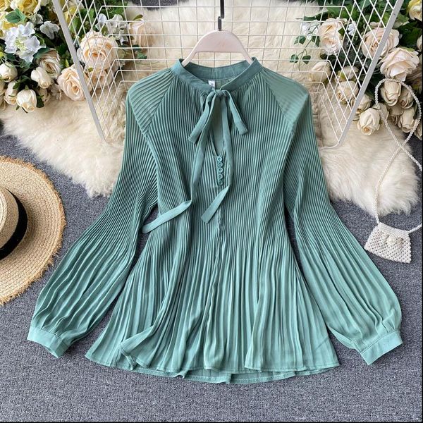 autumn ladys chic fashion lace womens shirt up bow collar pleated chiffon blouse solid color elegant p066, White
autumn ladys chic fashion lace womens shirt up bow collar pleated chiffon blouse solid color elegant p066, White