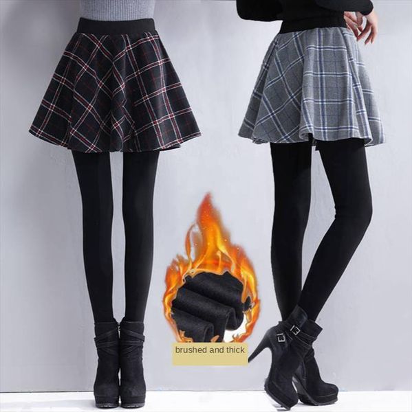 tartan skirt winter fake women legging two piece outer wear stirrup trousers thin high waist culottes fleece thickening, Black
tartan skirt winter fake women legging two piece outer wear stirrup trousers thin high waist culottes fleece thickening, Black