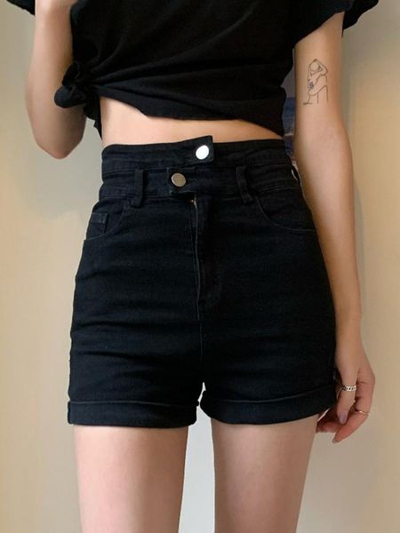 women's shorts in the summer of 2021 cultivate one's morality show thin black tall waist jeans short trousers pants, White;black
women's shorts in the summer of 2021 cultivate one's morality show thin black tall waist jeans short trousers pants, White;black